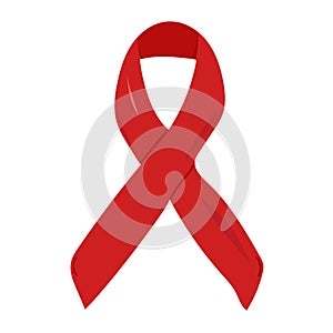 Hand drawn red ribbon as a symbol of World AIDS Day.