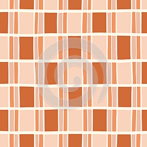 Hand-Drawn Retro Geometric Checks Vector Seamless Pattern