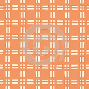 Hand-Drawn Retro Geometric Checks Vector Seamless Pattern