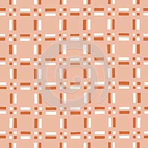 Hand-Drawn Retro Geometric Checks Vector Seamless Pattern