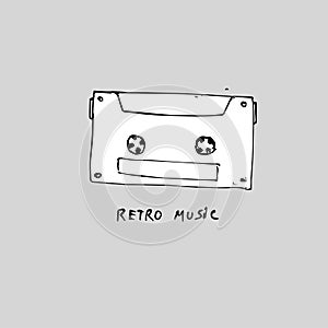 Hand drawn retro music concept