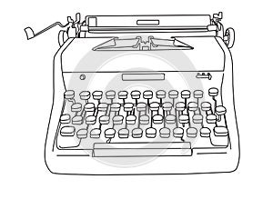 Hand Drawn Retro Typewriter