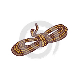 Hand drawn rope, sketch colored vector illustration