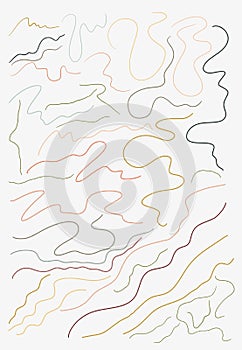 Hand drawn rregular thin wavy organic lines