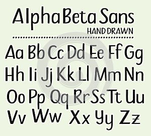 Hand drawn Sans Serifs ALphabet