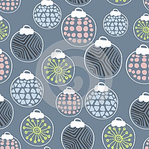 Hand drawn scandinavian christmas toy seamless pattern