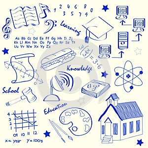 Hand Drawn School Icon Set