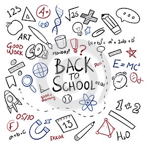 Hand Drawn School Scribble Doodle symbols Vector Random Hand drawn doodles icon