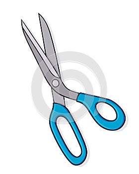 Hand drawn scissors. Vector illustration