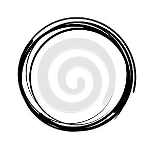 Hand drawn scribble circles set. Doodle circular logo design elements. Pencil or pen graffiti bubble