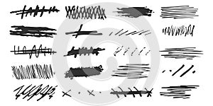 Hand-Drawn Scribble And Doodle Set. Creative Expression And Design Elements Collection. Isolated Vector Illustration