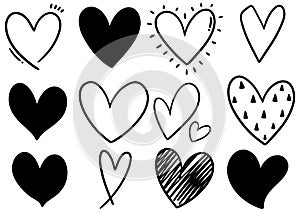 0039 hand drawn scribble hearts