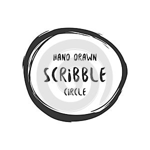 Hand drawn scribble vector circle and label with text