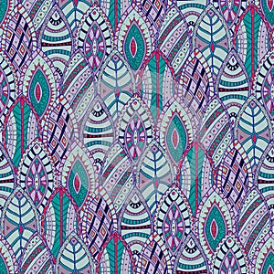 Hand drawn seamless abstract ethnic pattern
