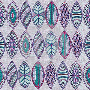 Hand drawn seamless abstract ethnic pattern