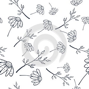 Hand Drawn Seamless Background With Floral Ornaments