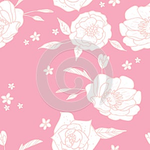 Hand Drawn Seamless Background With Floral Ornaments
