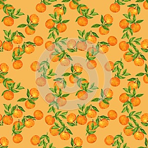 Hand drawn seamless background pattern Mandarin Tangerine inspired by chinese Korean and Japan kimono yukata background backdrop