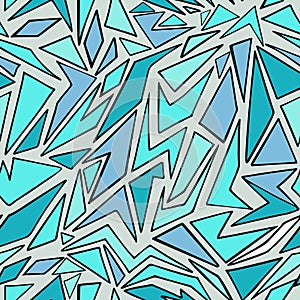 Hand drawn seamless cold geometric pattern