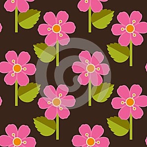 Hand drawn seamless colorful vector floral pattern