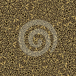 Hand drawn seamless mandala flowers pattern