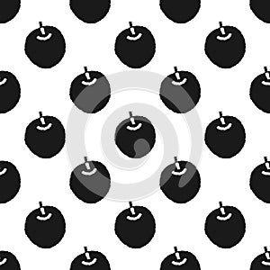 Hand drawn seamless pattern with apples