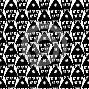 Hand drawn seamless pattern with doodle buildings. Black and white buildings for kids, fabric, prints