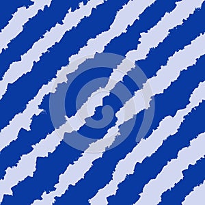 Hand drawn seamless pattern of navy blue electric blue abstract stripes. Trendy turquoise nautical summer print vertical
