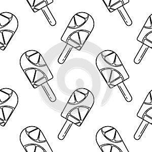 hand drawn seamless pattern orange ice cream