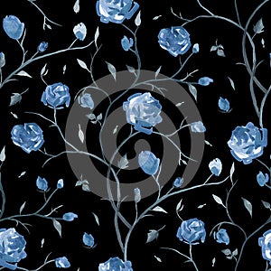 Hand Drawn seamless pattern of Roses