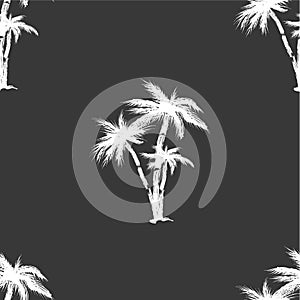 Hand drawn seamless pattern. Simple seamless palm tree pattern. Perfect for fabric, wallpaper or giftwrap -Vector