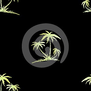 Hand drawn seamless pattern. Simple seamless palm tree pattern. Perfect for fabric, wallpaper or giftwrap -Vector