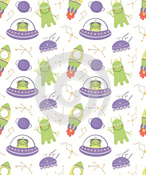 Cute cosmic seamless pattern