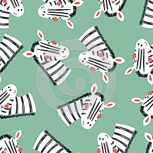 Cute zebra seamless pattern