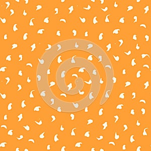 Hand Drawn seamless vector pattern made with ink. Brush spots. Textile pattern in orange color.