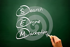 Hand drawn Search Engine Marketing (SEM) concept, business strategy
