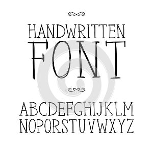 Hand drawn serif font.
