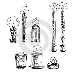 Hand drawn set of candles.