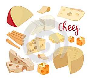 Hand drawn set of chees