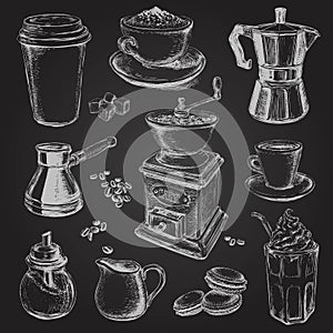 Hand Drawn Set Coffee Vector illustration