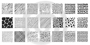 Hand drawn set of ink grunge texture