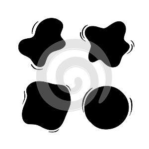 Hand drawn set of objects for design use bubble. Black Vector doodle circles on white background. Abstract brush drawing