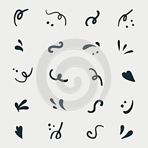 Hand-drawn set of scribbles and scrawls