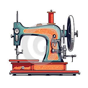 hand drawn sewing machine illustration design