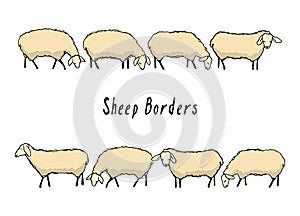 Hand drawn sheep borders