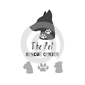 Hand drawn silhouettes. Logo templates for pet food packaging, pet care products, brand identity etc.