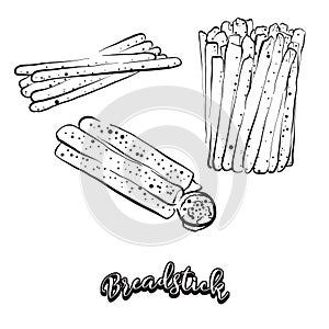 Hand drawn sketch of Breadstick bread