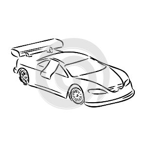 Hand drawn sketch car vector. car model sports, vector sketch. Pencil design.