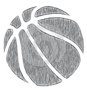 Hand Drawn sketched basketball icon