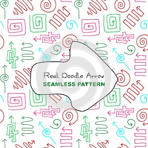 Hand Drawn Sketchy Arrows Vector Seamless Pattern